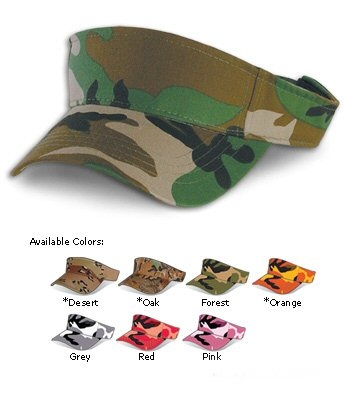 embroidered camouflage visor, Wholesale Blank Caps