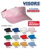 Sports Visor with Embroidery or Screen print, Wholesale Blank Caps