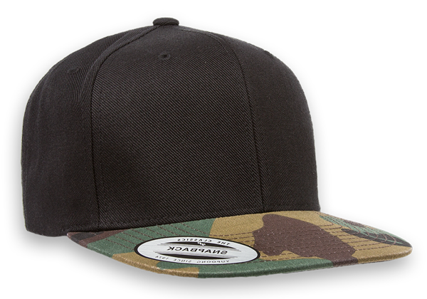 Yupoong Caps: Yupoong Flexfit Camo Flat Bill Style Snapback Hat |  CustomizedWear