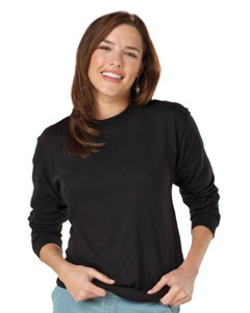 Hanes Cotton Long-Sleeve T-Shirt | Ladies Long Sleeve Tee Shirt