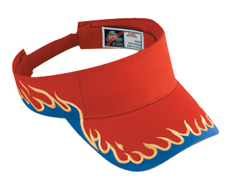 Otto Caps: Flame Pattern Sun Visor | Wholesale Sports Visors | CapWholesalers