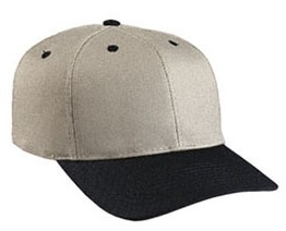 Cobra 6-Panel Mid Pro Style Khaki Crown Cap w/ Leather Strap At Wholesale Prices