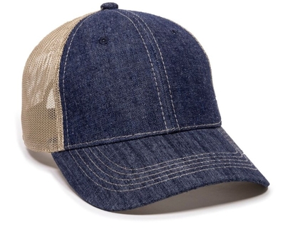 Outdoor Caps: Wholesale Heavy Washed Denim Trucker Hat | Wholesale Caps & Hats