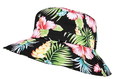 Mega Cap: Wholesale Ladies Wide Brim Floral Pattern Bucket Hat - CapWholesalers