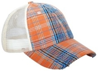 Wholesale Mega Cap: Low Profile Plaid Mesh Cap | Wholesale Blank Caps & Hats