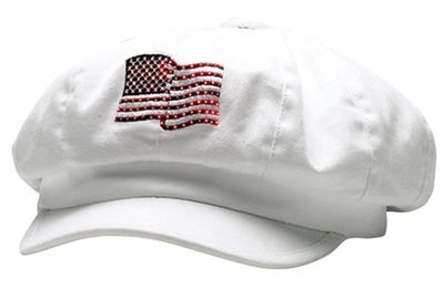 Wholesale Mega Caps: USA Flag Newsboy Style Snapback Hat 