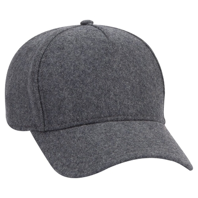 Otto Five Panel Low Profile Melton Wool Blend Cap | Blank 5 Panel Hats: Wholesale Golf Hats