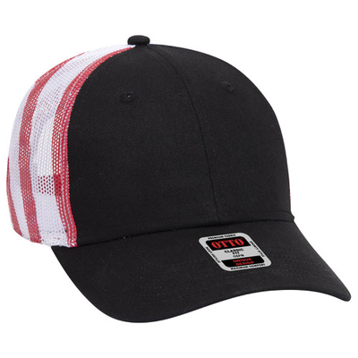 Otto American Flag Mesh Back Cotton Twill 6 Panel Low Profile | Wholesale Blank Caps & Hats | CapWholesalers