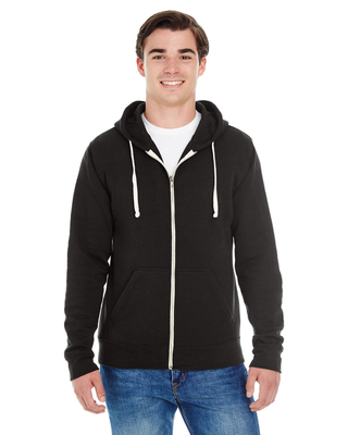 J America Adult Triblend Full-Zip Fleece Hood | Mens Fleece/Outerwear