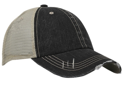 Cobra 6 Panel Herringbone Distressed Soft Cotton Mesh | Wholesale Trucker Mesh Hats
