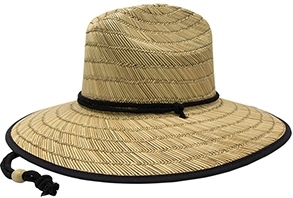 Mega Lifeguard Straw with Patterned Underbrim | Straw Hats
