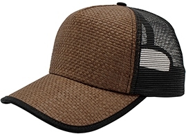 Mega 5 Panel Paper Straw Trucker Mesh | Wholesale Straw Hats