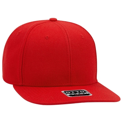 Otto Caps: Wholesale 6 Panel Hat With Pro Flat Visor Wool Blend Cap