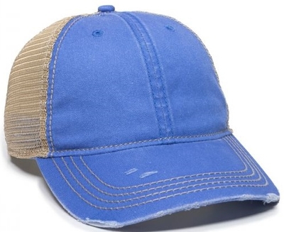 Outdoor Heavy Distressed Tea Stained Mesh | Wholesale Trucker Mesh Hats