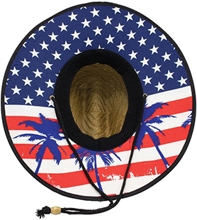 Mega Lifeguard Straw with Patterned Underbrim | Wholesale Straw Hats