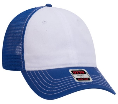 Cotton Blend Twill Five Panel Mid Profile Style Mesh Back Trucker