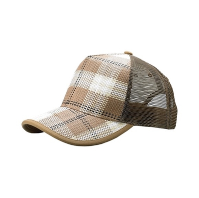 Mega Plaid Straw Trucker Cap | Wholesale Trucker Mesh Hats