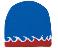 Image Otto Flame Design Acrylic Knit 8 Reversible Beanie