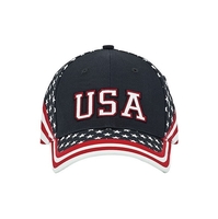 Image Mega 6 Panel Cotton Twill USA Flag Embroidered Cap