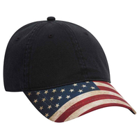 Image Otto Cap 6 Panel Low Profile Distressed Flag Bill