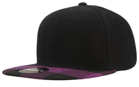 Image 6 Panel High Profile Structured Plaid Bill Snapback